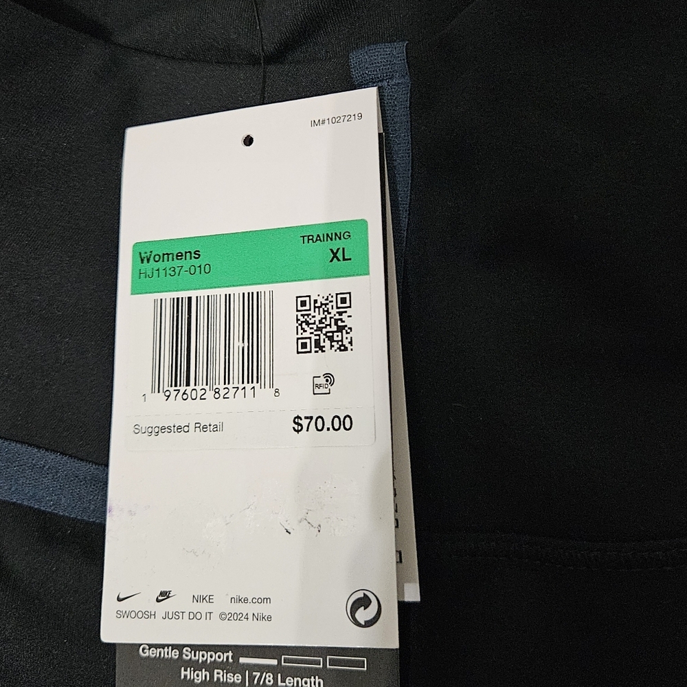 Nike Black Leggings with Blue Piping - Picture 7 of 8